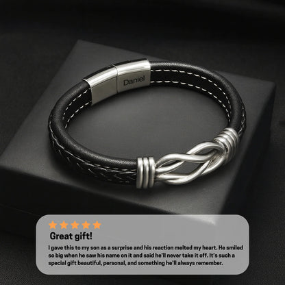 Son's Infinity Bracelet with Custom Engraving