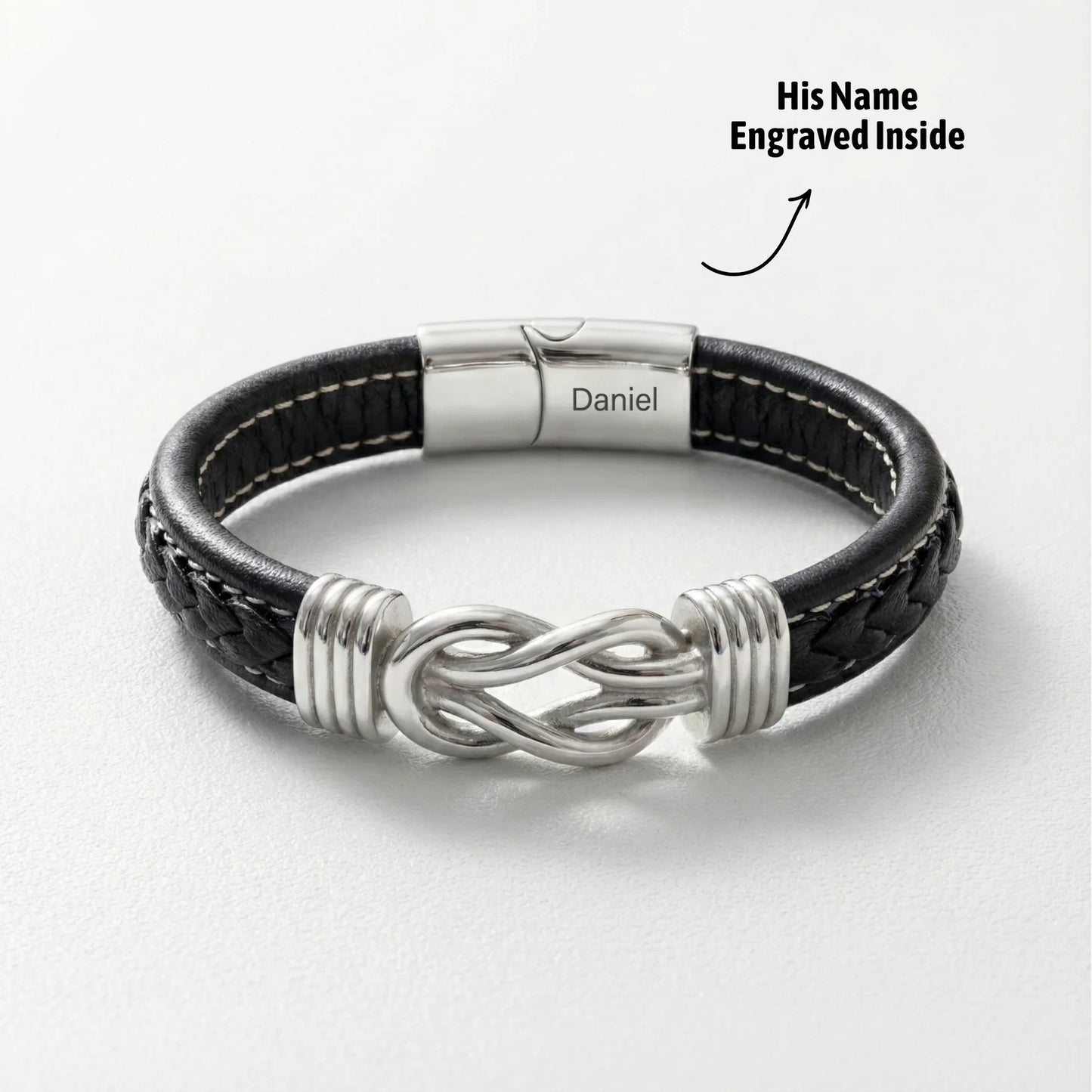 Son's Infinity Bracelet with Custom Engraving