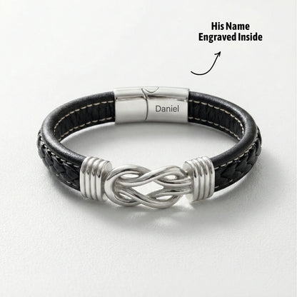 Son's Infinity Bracelet with Custom Engraving