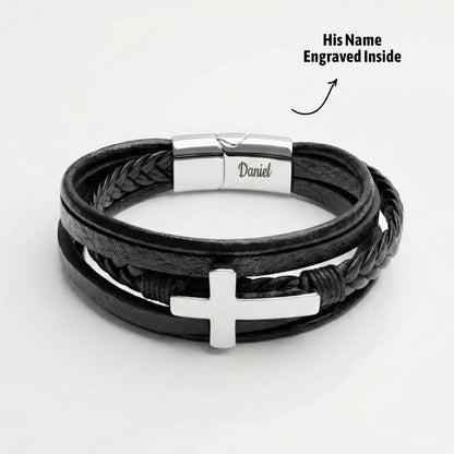 Grandson Guardian Cross Bracelet