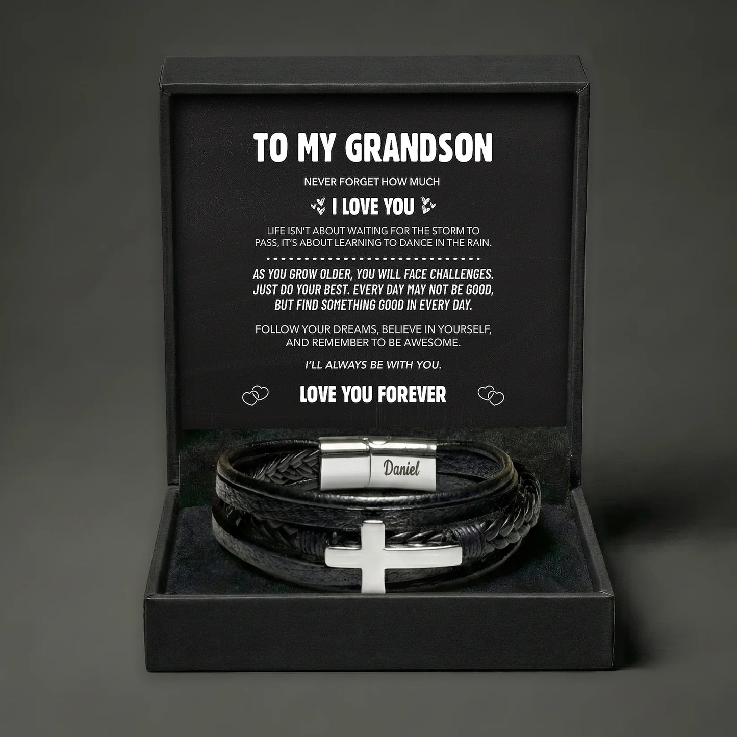 Grandson Guardian Cross Bracelet